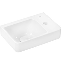 Umywalka wisząca z półką po prawej 36x25 z otworem na baterię bez przelewu Xelu Q Hansgrohe (61084450)