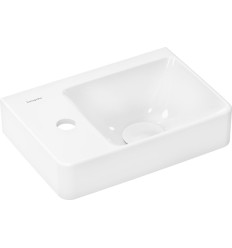 Umywalka wisząca z półką po lewej 36x25 z otworem na baterię bez przelewu Xelu Q Hansgrohe (61085450)