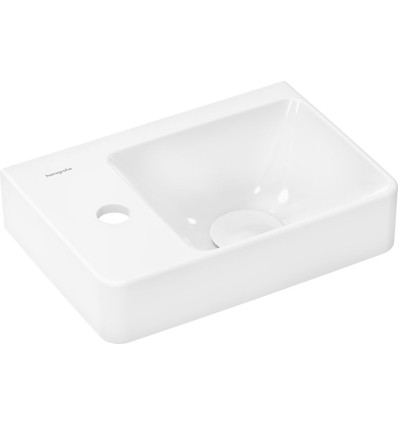 Umywalka wisząca z półką po lewej 36x25 z otworem na baterię bez przelewu Xelu Q Hansgrohe (61085450)