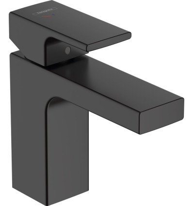 Bateria umywalkowa 100 z korkiem z cięgłem CoolStart Vernis Shape czarny mat Hansgrohe (71594670)