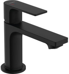Bateria umywalkowa 80 CoolStart EcoSmart+ z korkiem z cięgłem Czarny Rebris E Hansgrohe (72587670)