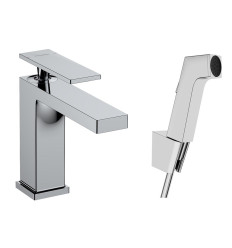 Bateria umywalkowa główką Bidette i wężem chrom Tecturis E Hansgrohe (73210000)