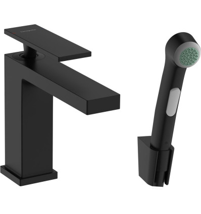 Bateria umywalkowa 110 z korkiem Tecturis E czarny mat Hansgrohe (73210670)