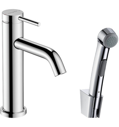 Bateria umywalkowa 110 z korkiem, główką Bidette i wężem 160 Tecturis S chrom Hansgrohe (73211000)