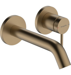 Bateria umywalkowa z wylewką 16,5 cm ścienna podtynkowa Brąz szczotkowany Tecturis S Hansgrohe (73350140)