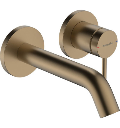 Bateria umywalkowa z wylewką 16,5 cm ścienna podtynkowa Brąz szczotkowany Tecturis S Hansgrohe (73350140)