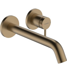 Bateria umywalkowa ścienna z wylewką podtynkowa Brąz szczotkowany Tecturis S Hansgrohe (73351140)
