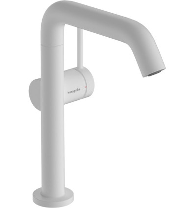 Bateria umywalkowa z obrotową wylewką i kompletem biały mat Tecturis S Hansgrohe (73360700)