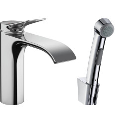 Bateria umywalkowa z główką Bidette i wężem chrom Vivenis Hansgrohe (75210000)