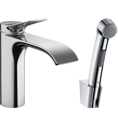 Bateria umywalkowa z główką Bidette i wężem chrom Vivenis Hansgrohe (75210000)