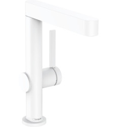 Bateria umywalkowa z obrotową wylewką i kompletem odpływowym Biały Mat Finoris Hansgrohe (76060700)