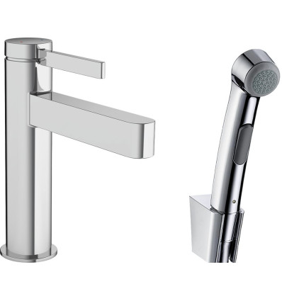 Bateria umywalkowa z główką Bidette i wężem chrom Finoris Hansgrohe (76210000)