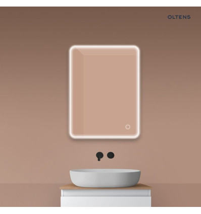 Lustro 60x80 cm prostokątne z oświetleniem z przodu z matą grzewczą Nordlis Oltens (64116000)