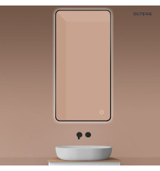Lustro 60x120 cm prostokątne z oświetleniem od tyłu z matą grzewczą czarny Nordlis Oltens (64121300)