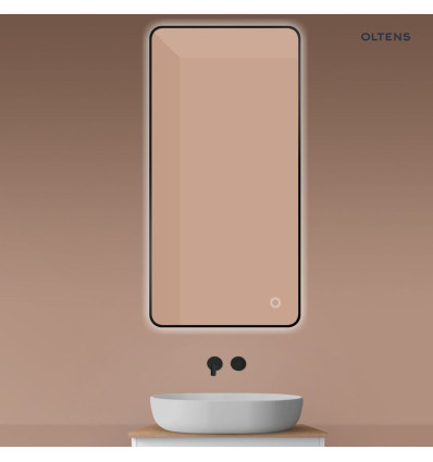 Lustro 60x120 cm prostokątne z oświetleniem od tyłu z matą grzewczą czarny Nordlis Oltens (64121300)