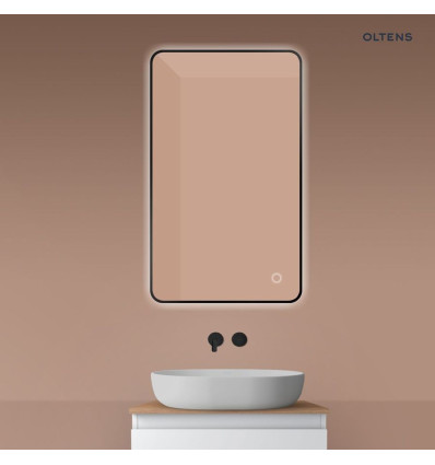 Lustro 60x100 cm prostokątne z oświetleniem od tyłu z matą grzewczą czarny Nordlis Oltens (64120300)