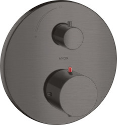 Bateria termostatyczna z zaworem odcinającym do 1 odbiornika, podtynkowa Czarny Chrom Szczotkowany AXOR Starck Axor (10700340)