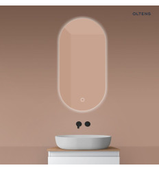 Lustro 50x100 cm owalne z oświetleniem od tyłu z matą grzewczą Nordlis Oltens (64129000)