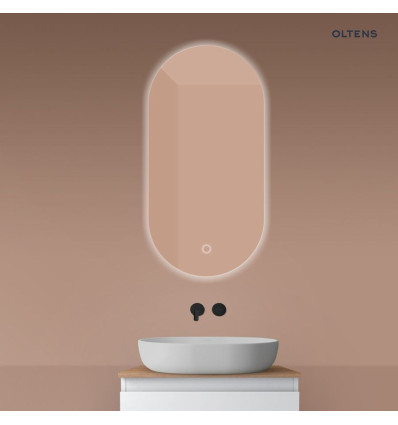 Lustro 50x100 cm owalne z oświetleniem od tyłu z matą grzewczą Nordlis Oltens (64129000)