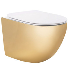 Misa wc wisząca z deską Carlo Mini Tornado NF Gold White Rea (REA-C6808)