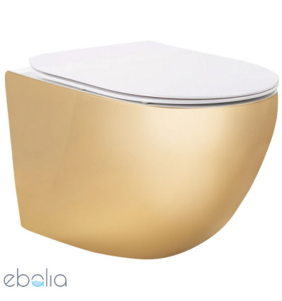 Misa wc wisząca z deską Carlo Mini Tornado NF Gold White Rea (REA-C6808)