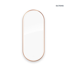 Lustro 50x120 cm owalne z oświetleniem z przodu z matą grzewczą miedź szczotkowana Nordlis Oltens (64104610)