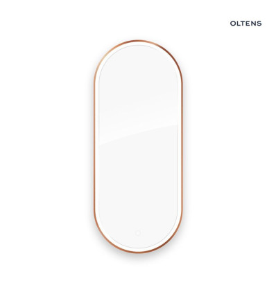 Lustro 50x120 cm owalne z oświetleniem z przodu z matą grzewczą miedź szczotkowana Nordlis Oltens (64104610)