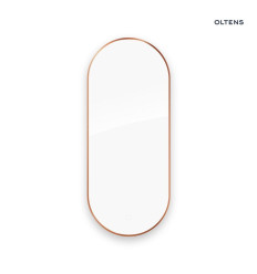 Lustro 50x120 cm owalne z oświetleniem od tyłu z matą grzewczą miedź szczotkowana Nordlis Oltens (64114610)