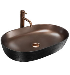 Umywalka nablatowa Cleo 61 Copper Brush/Black Rea (REA-U6383)