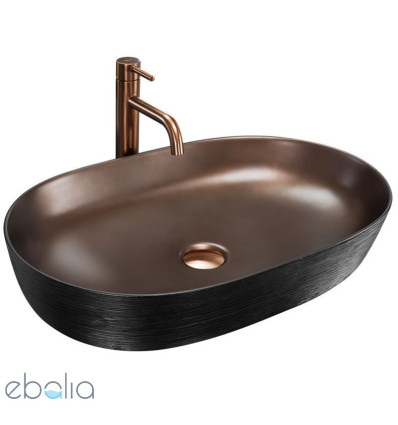 Umywalka nablatowa Cleo 61 Copper Brush/Black Rea (REA-U6383)