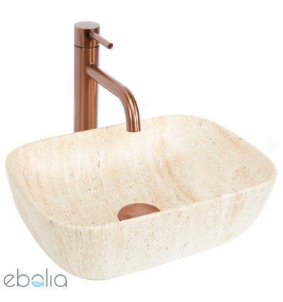 Umywalka nablatowa Belinda Mini Travertine Matt Rea (REA-U4700)