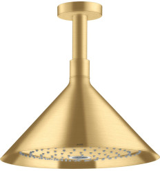 Głowica prysznicowa 240 2jet z przyłączem sufitowym Złoty Optyczny Szczotkowany AXOR Showers/Front Axor (26022250)