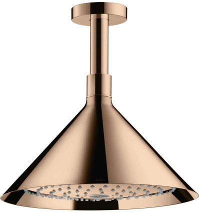 Głowica prysznicowa 240 2jet z przyłączem sufitowym Czerwony Złoty Polerowany AXOR Showers/Front Axor (26022300)