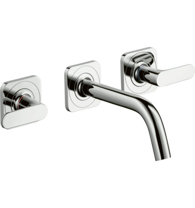 3-otworowa bateria umywalkowa z uchwytami jednoramiennymi, rozetami i wylewką 166 mm, ścienna, AXOR Citterio M Axor (34313000)