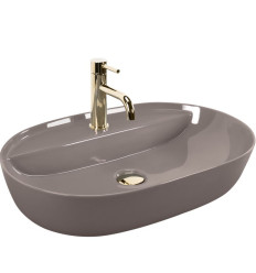 Umywalka nablatowa Aura 61 Beige Shiny Rea (REA-U6381)