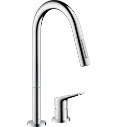 2-otworowa jednouchwytowa bateria kuchenna 220 z wyciąganą i obrotową wylewką, 2 jet, EcoSmart AXOR Citterio M Axor (34824000)