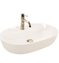 Umywalka nablatowa Aura 61 Ecru Shiny Rea (REA-U4589)