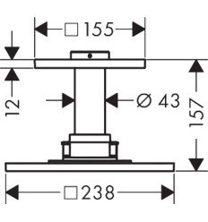 Głowica prysznicowa 250/250 1jet z przyłączem sufitowym Czarny Chrom Szczotkowany AXOR ShowerSolutions Axor (35308340)
