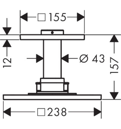 Głowica prysznicowa 250/250 1jet z przyłączem sufitowym Czarny Chrom Szczotkowany AXOR ShowerSolutions Axor (35308340)