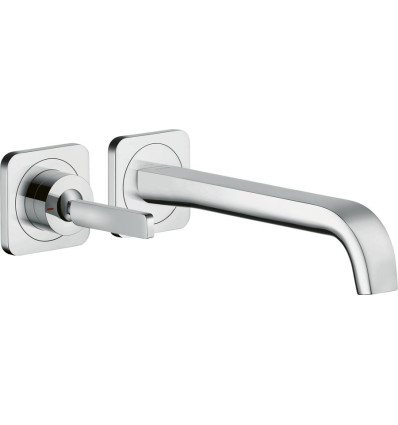 Jednouchwytowa bateria umywalkowa z uchwytem Pin, wylewką 221 mm i rozetami, ścienna, AXOR Citterio E Axor (36106000)