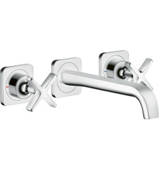 3-otworowa bateria umywalkowa z rozetami i wylewką 220 mm, ścienna, podtynkowa Chrom AXOR Citterio E Axor (36107000)