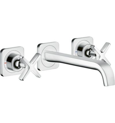 3-otworowa bateria umywalkowa z rozetami i wylewką 220 mm, ścienna, podtynkowa Chrom AXOR Citterio E Axor (36107000)