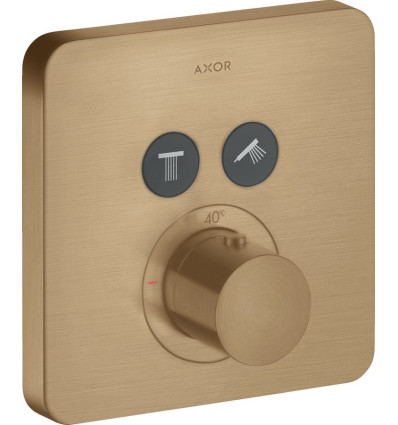 Bateria termostatyczna do 2 odbiorników, softsquare, podtynkowa Brąz Szczotkowany AXOR ShowerSolutions Axor (36707140)
