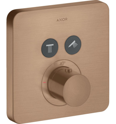 Bateria termostatyczna do 2 odbiorników, softsquare, podtynkowa Czerwony Złoty Szczotkowany AXOR ShowerSolutions Axor (36707310)