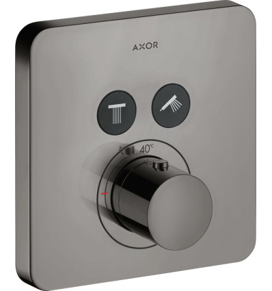 Bateria termostatyczna do 2 odbiorników, softsquare, podtynkowa Czarny Chrom Polerowany AXOR ShowerSolutions Axor (36707330)