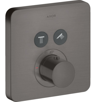 Bateria termostatyczna do 2 odbiorników, softsquare, podtynkowa Czarny Chrom Szczotkowany AXOR ShowerSolutions Axor (36707340)
