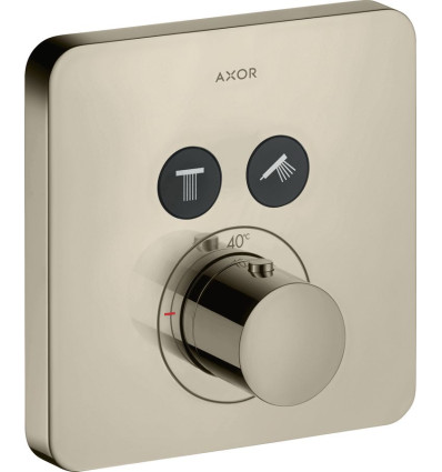 Bateria termostatyczna do 2 odbiorników, softsquare, podtynkowa Nikiel Polerowany AXOR ShowerSolutions Axor (36707830)