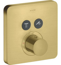 Bateria termostatyczna do 2 odbiorników, softsquare, podtynkowa Mosiądz Szczotkowany AXOR ShowerSolutions Axor (36707950)