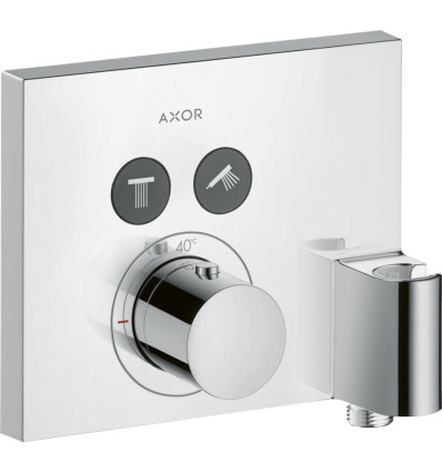 Bateria termostatyczna do 2 odbiorników ze zintegrowanym przyłączem i uchwytem, kwadratowa, AXOR ShowerSelect Axor (36712000)