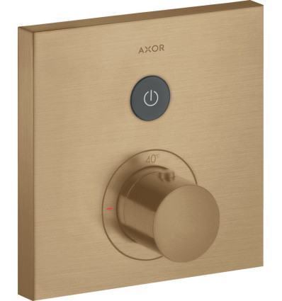 Bateria termostatyczna do 1 odbiornika, kwadratowa, podtynkowa Brąz Szczotkowany AXOR ShowerSelect Axor (36714140)